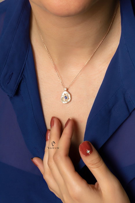 Heliophilia Silver Collar KL - 0771 en Plata de Ley 925 con detalles en Oro Rosa, Azul y Plata Heliophilia Silver Collar KL - 0771 en Plata de Ley 925 con detalles en Oro Rosa, Azul y Plata